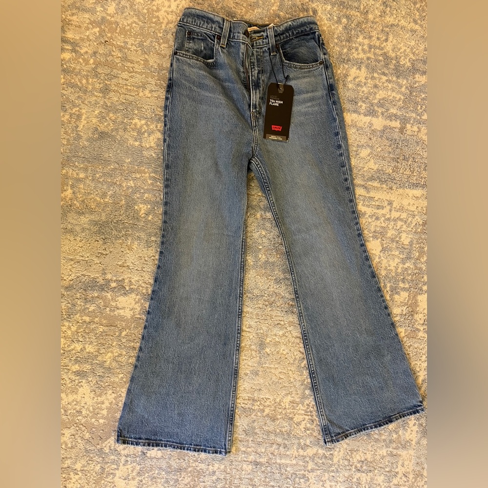 Levi's Premium Women's 70's High Rise Flare Leg Blue Jeans Size 27 - NWT